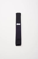 Extra Long  Black Custom Squared Bottom Knit Necktie